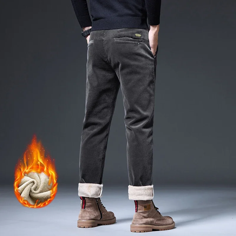 Calças casuais masculinas de v - Corduroy Pant Warm avaliação e preço