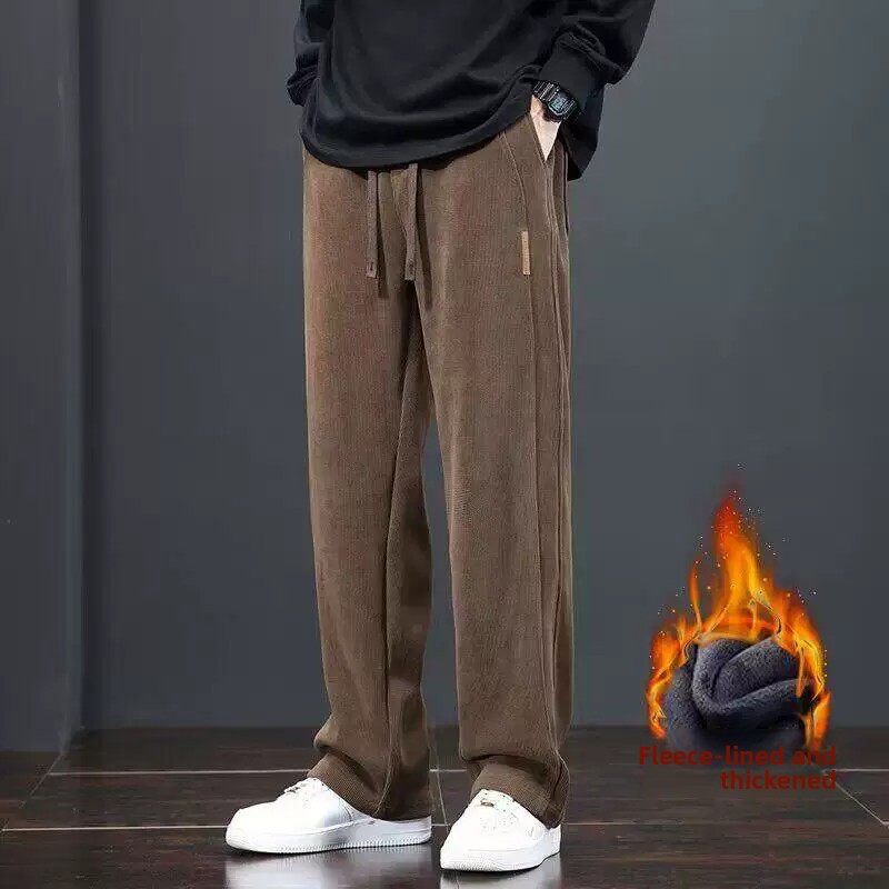 Calças Casuais Masculinas de C - Corduroy Pant Warm avaliação e preço