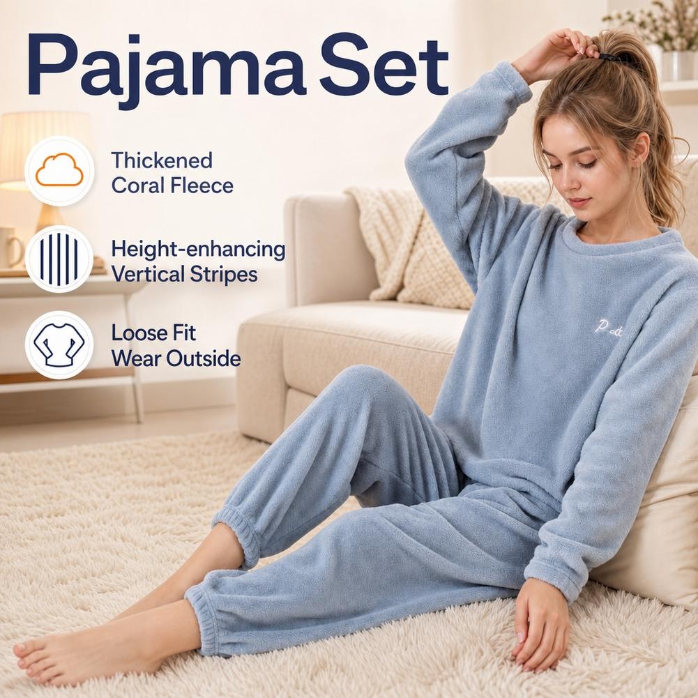 Conjunto de pijama de lã coral - Corduroy Pant Warm avaliação e preço