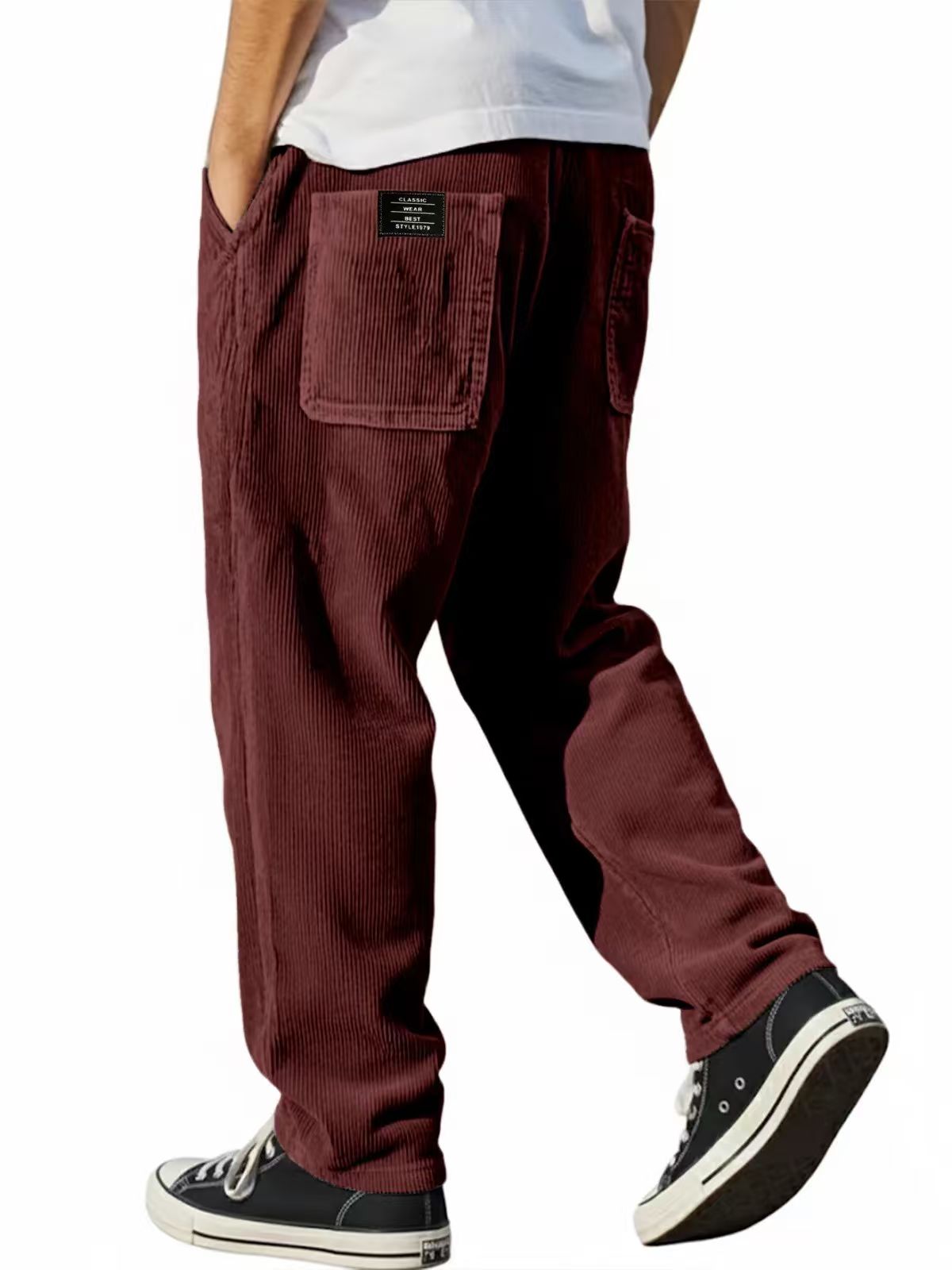 Calças masculinas de outono, m - Corduroy Pant Warm avaliação e preço