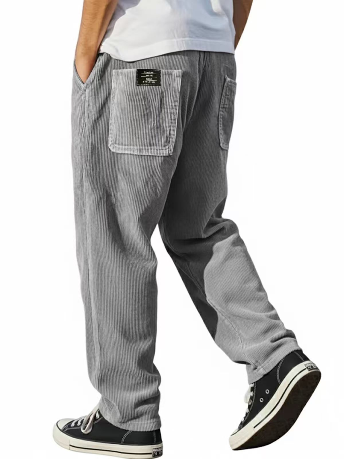 Calças masculinas de outono, m - Corduroy Pant Warm avaliação e preço