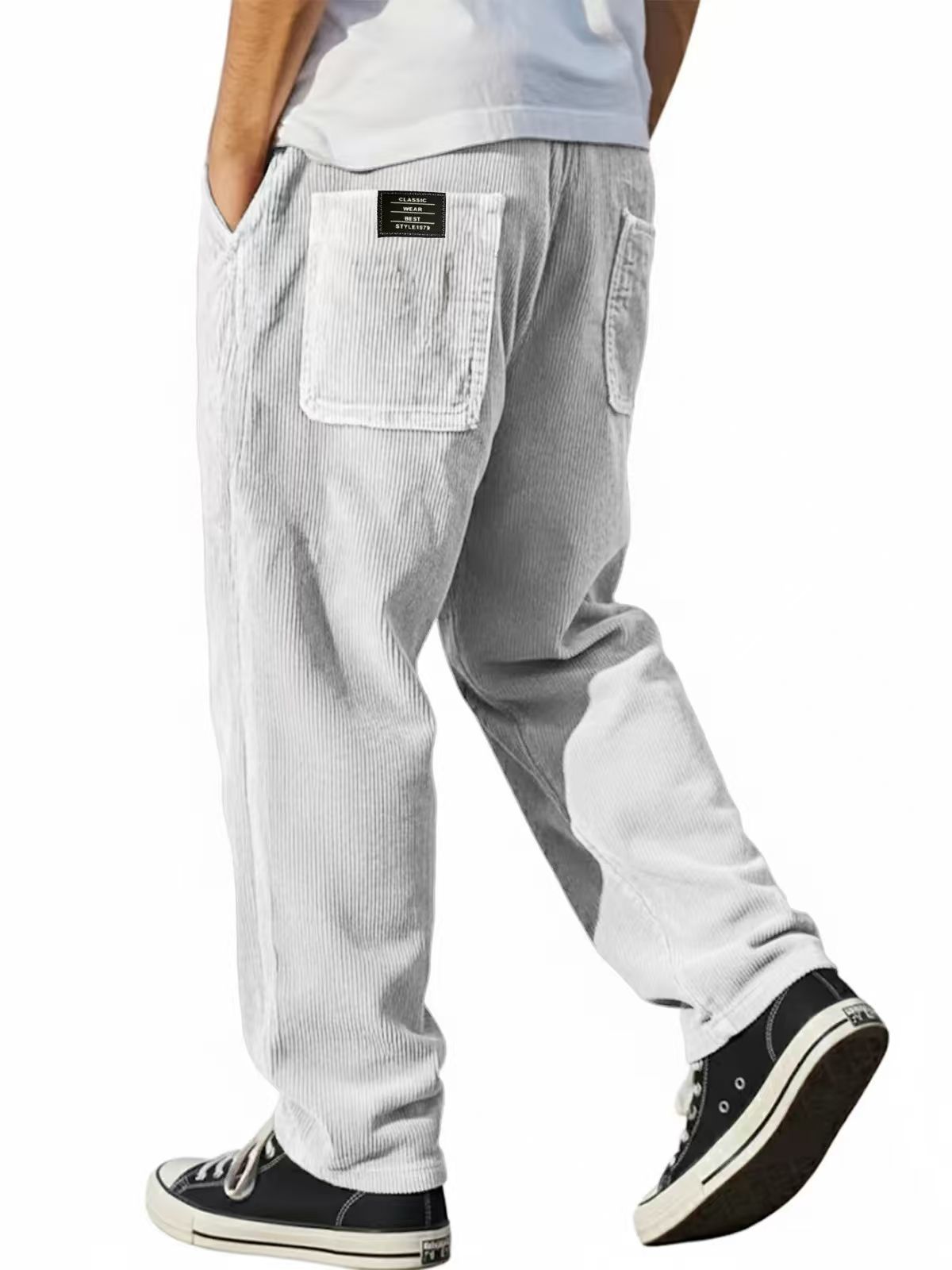 Calças masculinas de outono, m - Corduroy Pant Warm avaliação e preço