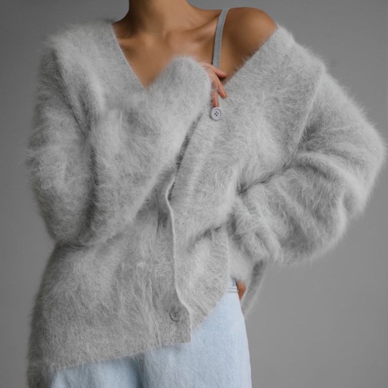 Cardigã de malha com decote em - Wool Coat Peacoat avaliação e preço