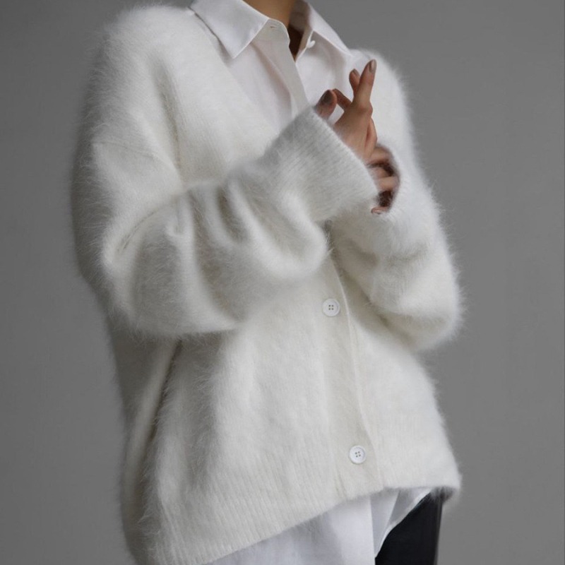 Cardigã de malha com decote em - Wool Coat Peacoat avaliação e preço